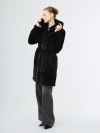 Шуба норковая б/у ROSSO FURS  BLACKGLAMA 42р с капюшоном и поясом