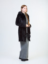 Шуба норковая б/у ACASTA с капюшоном и поясом 40-42р