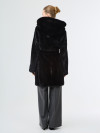 Шуба норковая б/у ROSSO FURS  BLACKGLAMA 42р с капюшоном и поясом