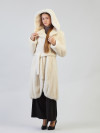 Шуба норковая б/у AVANTI FURS 44р с капюшоном модель кокон с поясом
