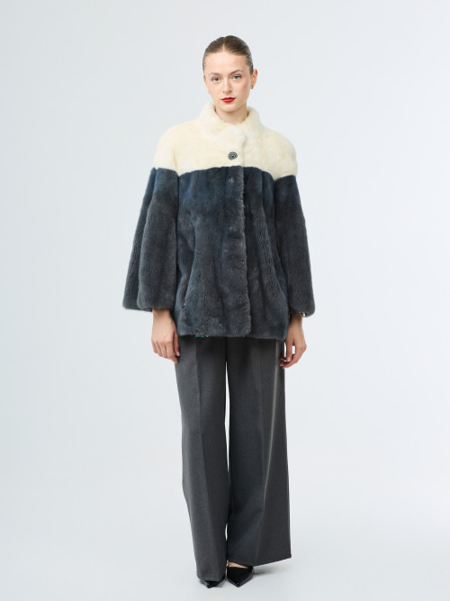 Шуба норковая б/у короткая верх светлый раз 44