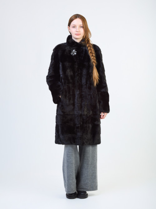 Шуба норковая б/у Daminielli р 44 поперечка ворот стойка