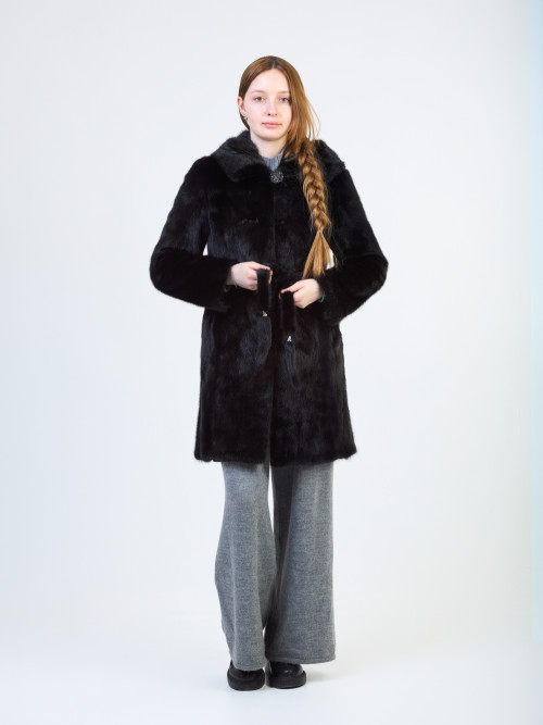 Шуба норковая б/у Sunny Winter р 42-44 с кап и поясом