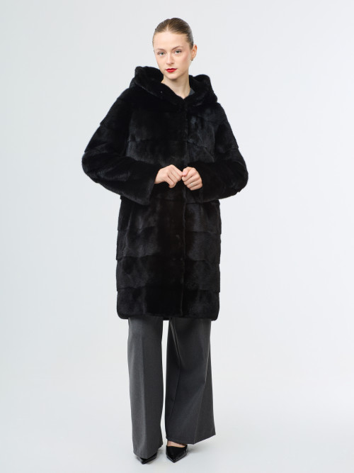 Шуба норковая б/у Ectro Furs поперечка раз 46