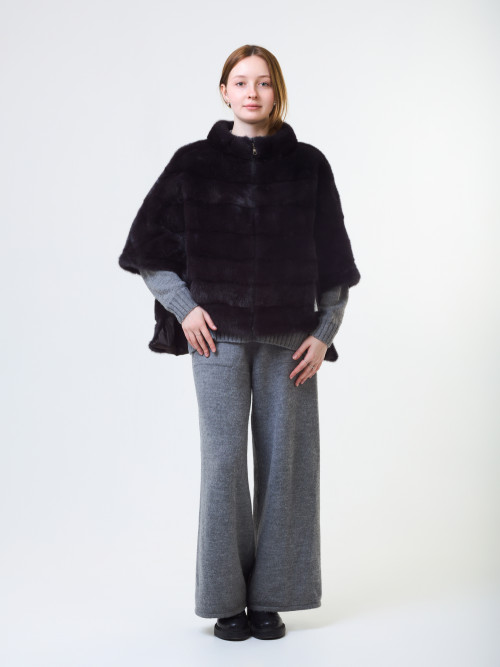 Шуба норковая б/у р 44-48 фиолетовая Befun на замке