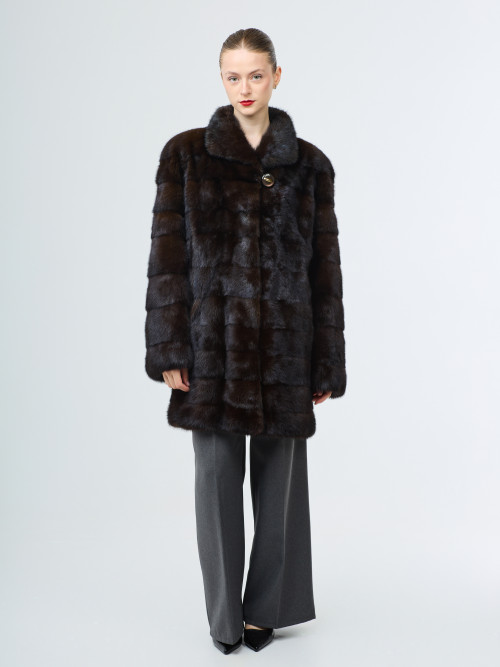 Шуба норковая б/у 50-52р.ELINA поперечка без капюшона