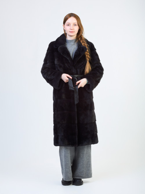 Шуба норковая б/у Imperia Furs раз 46 графит поперечка