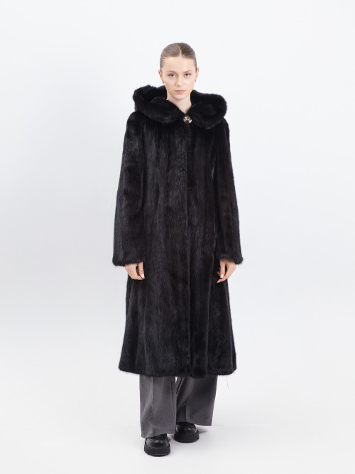 Шуба норковая б/у Zhi yuan 44-46р с капюшоном