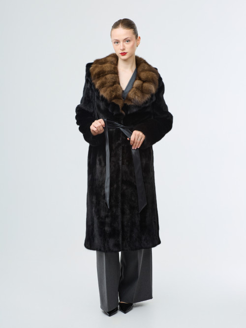 Шуба норковая б/у Manzari ворот соболь р 44-46