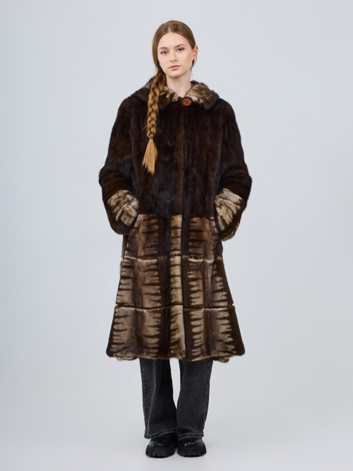 Шуба норковая  ninth sun с капюшоном 46р