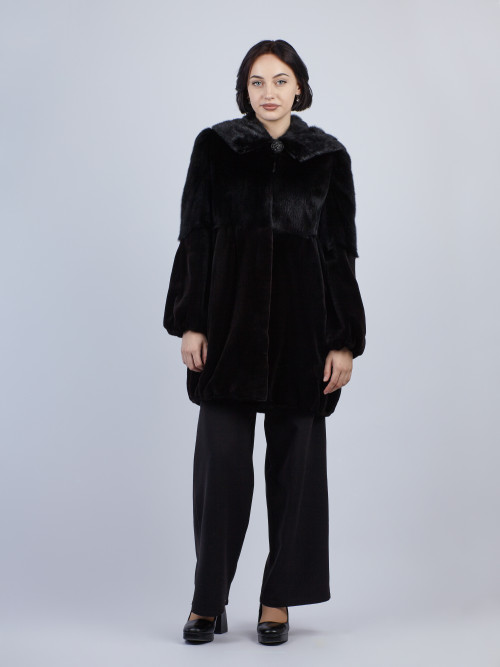 Шуба норковая б/у BALLEDDAY 42-44 с капюшоном низ стрижка