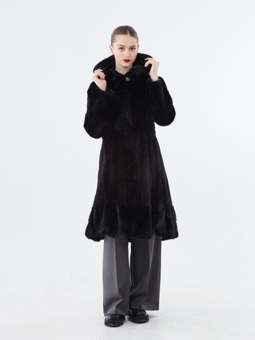 Шуба норковая б/у Z-ERIC 40-42р  с капюшоном