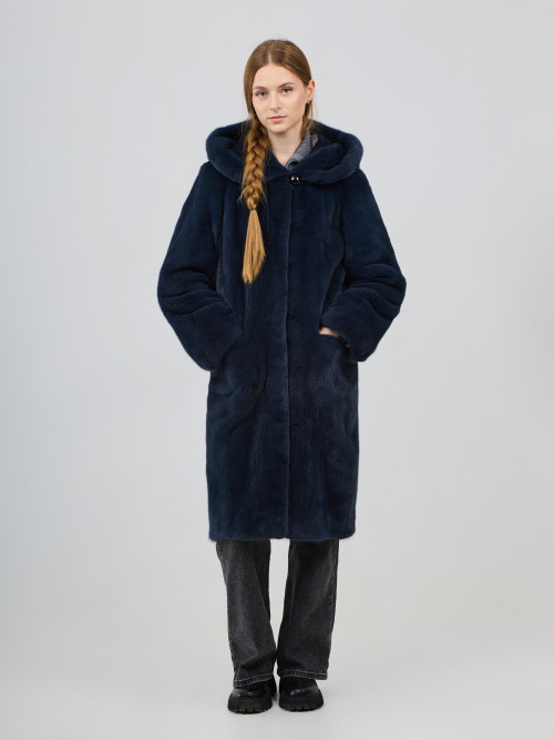 Шуба норковая б/у Exclusive fur Ellina 44-46р с капюшоном