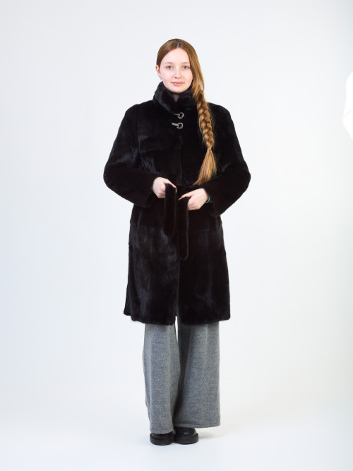 Шуба норковая б/у BALLEDY 40-42р ворот стойка, с поясом