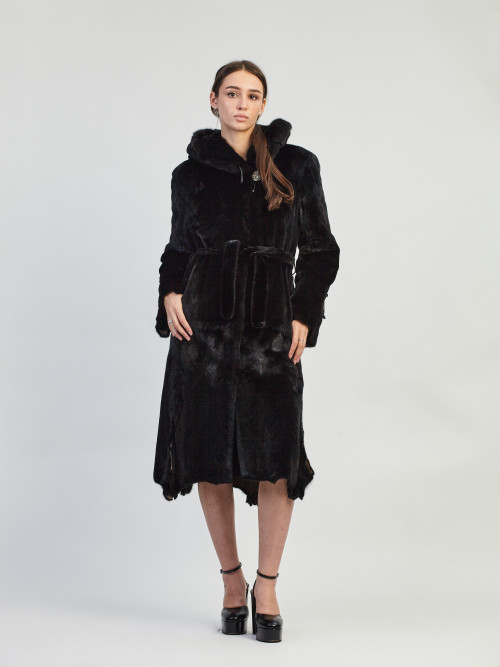 Шуба норковая б/у Luiny полустрижка раз 42-44р с капюшоном