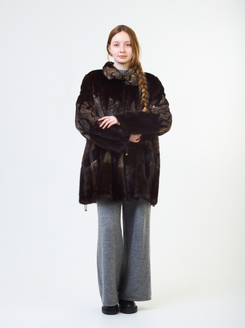 Шуба норковая б/у tavena р 54 трафарет  с ворт