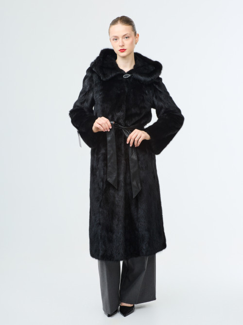 Шуба норковая б/у ELINA с кап прямая р 40-42