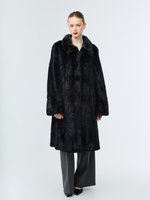 Шуба норковая б/у Fokos с ворот черная р 44-46