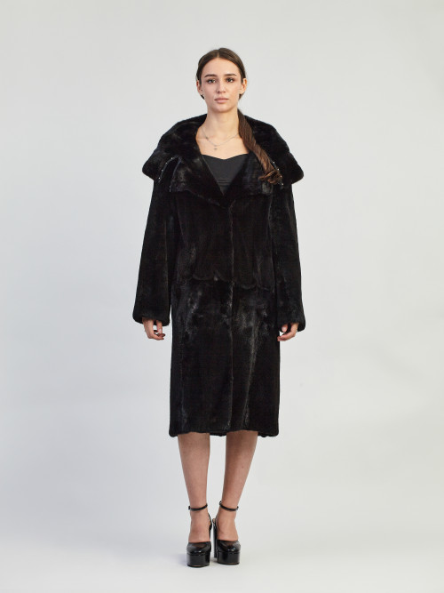 Шуба норковая б/у полустрижка с капом 46 р