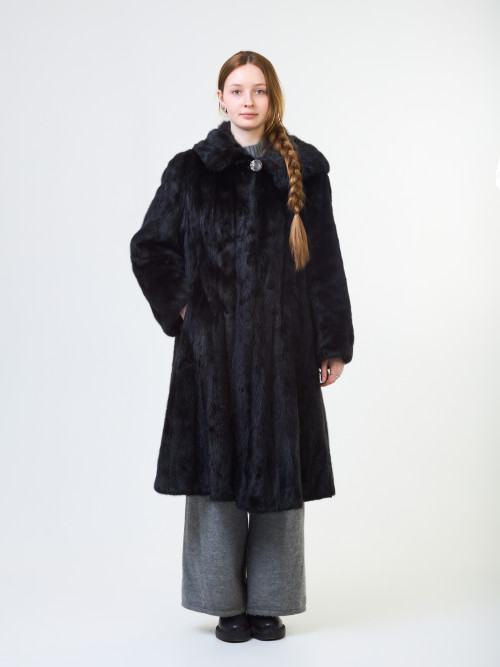 Шуба норковая б/у "Вятка" 48-50р с капюшоном