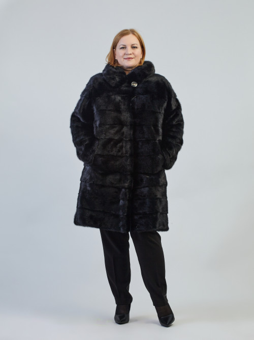 Шуба норковая б/у Кировская фабрика 50-52р поперечка с капом