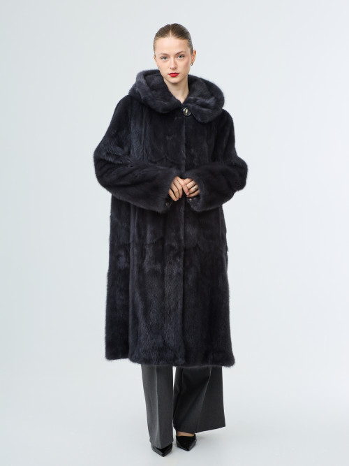 Шуба норковая б/у с капюшоном р 56-58