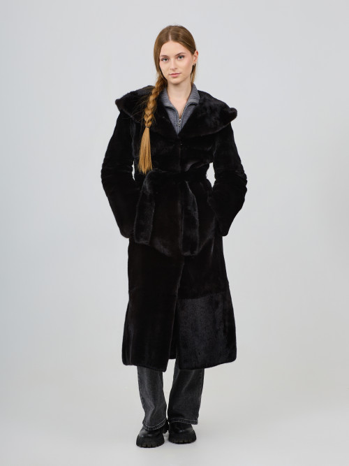 Шуба норковая б/у DANIEL FURS 40-42р с капюшоном и поясом