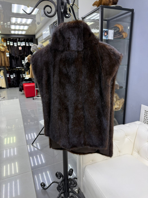 Манишка норковая длинная Темный шоколад 44-50р.