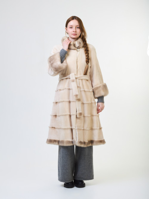 Шуба норковая б/у IMPERIA FURS 44-46р стрижен., с поясом