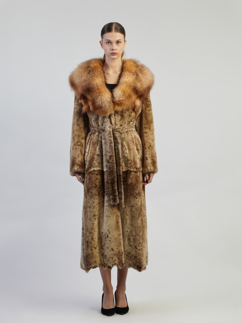 Шуба норковая б/у LUINI 44-46р воротник лиса