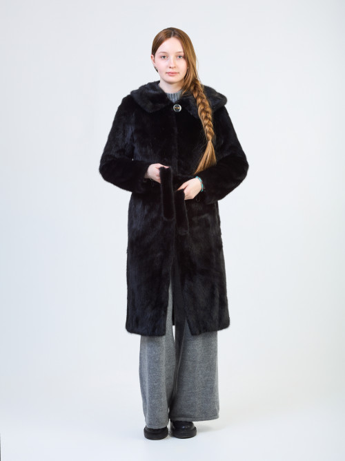 Шуба норковая б/у Raffio 42-44р с капюшоном и поясом