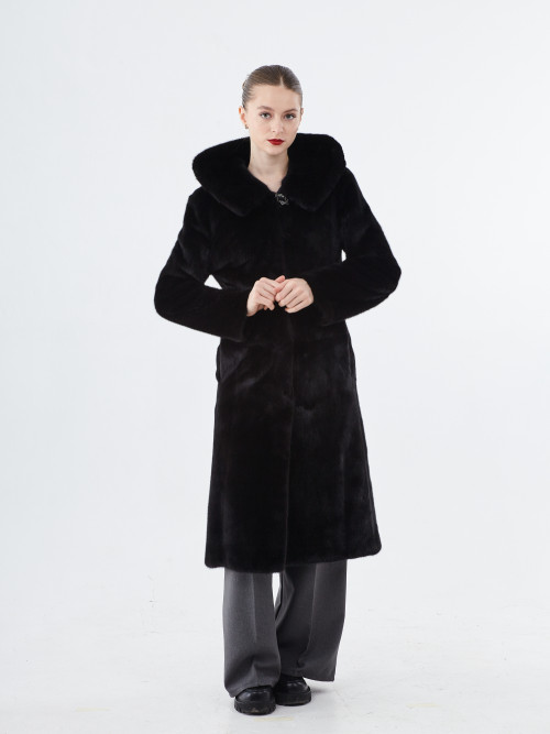 Шуба норковая б/у Laplandia раз 40-42р с капюшоном