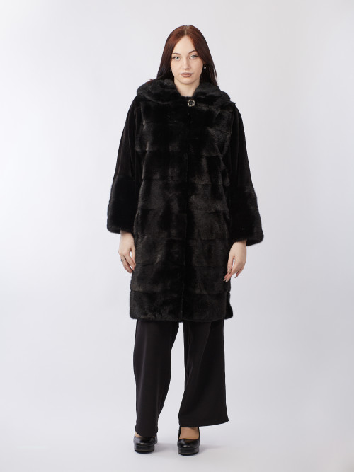 Шуба норковая б/у RS поперечка вставки щипки раз 48-50