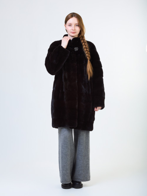 Шуба норковая б/у Vito Ponti BlackGlama кокон 46-48р