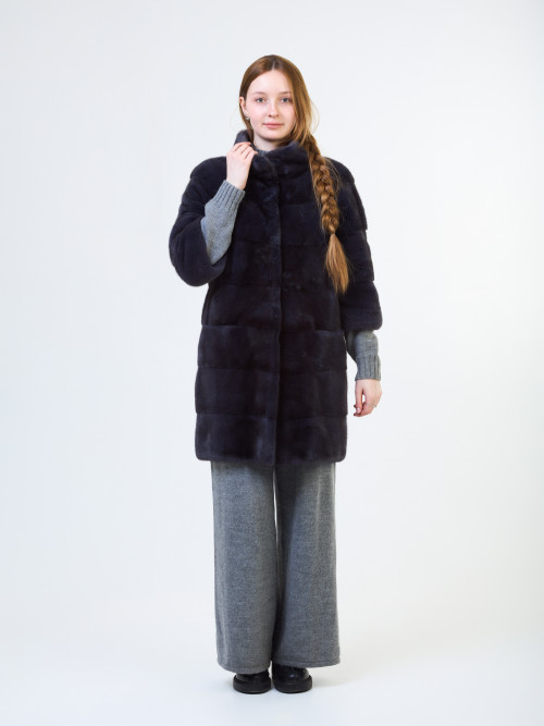 Шуба норковая б/у графит раз 48 рукав короткий 3\4