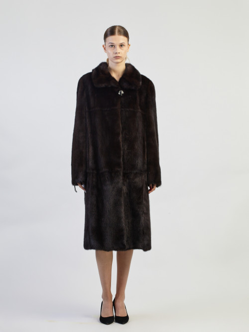 Шуба норковая б/у A.D.N 52р без капюшона классика