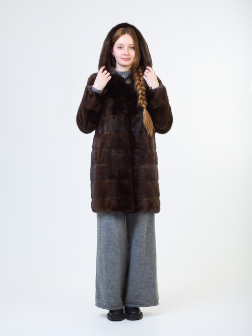 Шуба норковая б/у 44-46р Lunny Winter поперечка с переходом