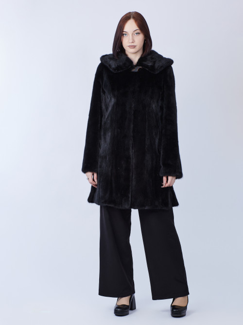 Шуба норковая б/у Athena Special с капюшоном 44-46р