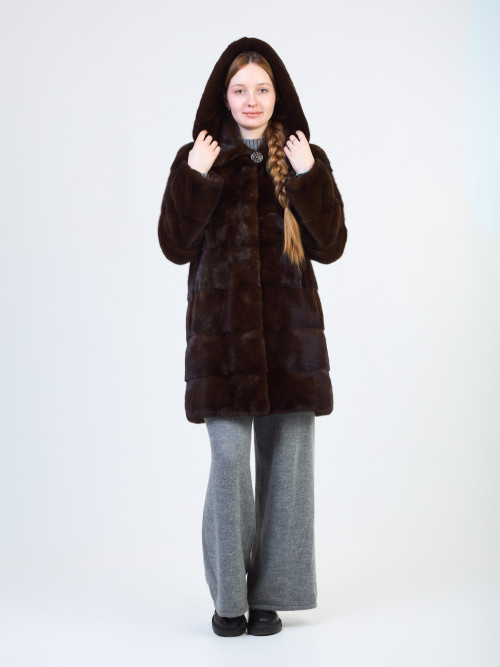 Шуба норковая б/у Vito Poletti  поперечная 46-48р